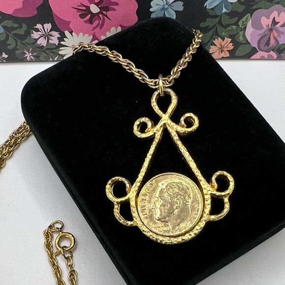 Roosevelt Dime 1966 Necklace - Picture 1 of 5